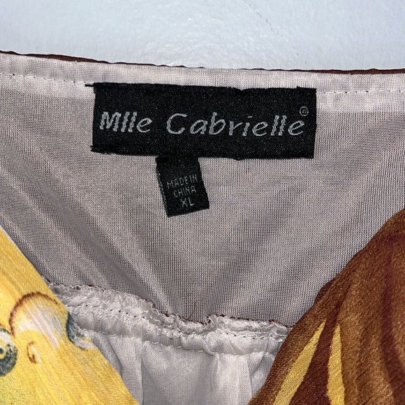 Mlle Gabrielle Sundress XL Yellow Floral  Boho Adjustable Padded - Picture 5 of 10